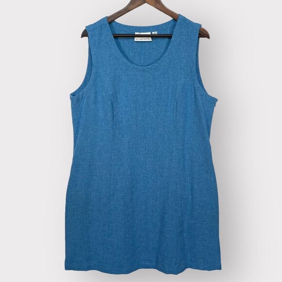 Linea by Louis Dell'Olio Sleeveless Tunic Dress Size XL Blue Princess Seams - Picture 1 of 13